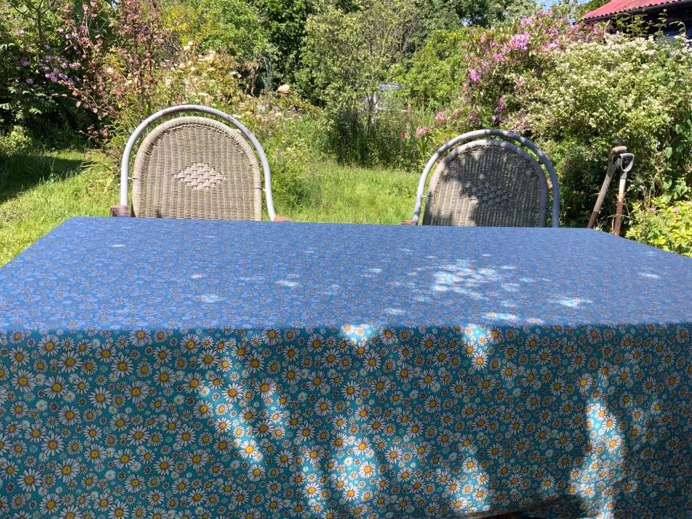 Daisy Extra Wide French Oilcloth in Azure
